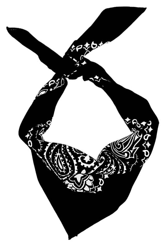 4-Pack USA Made Paisley Bandanna - BLACK