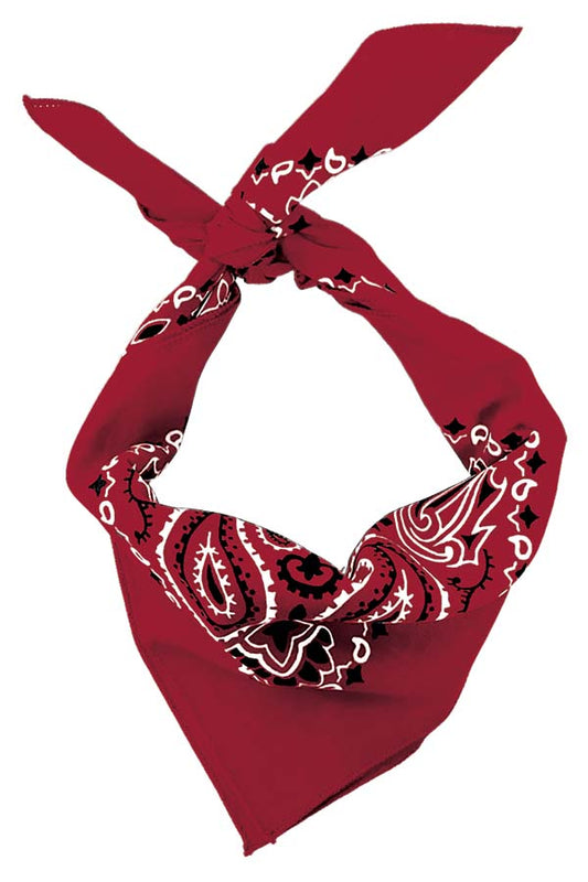 Burgundy Paisley Bandanna 4 Pack – 100% Cotton, 22x22