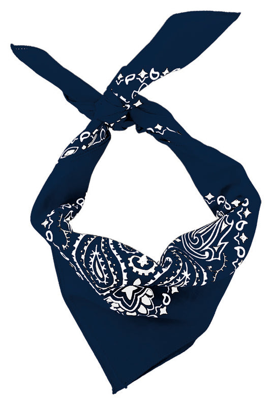 Navy Blue Bandanna 4 Pack – Cotton Paisley 22x22