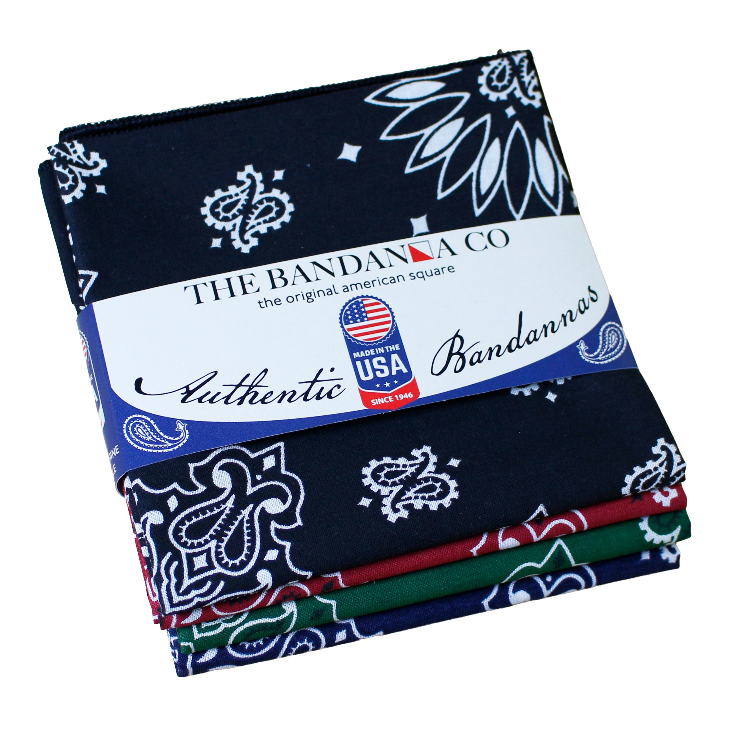 usa made cotton bandanna assortment - 4-Pack