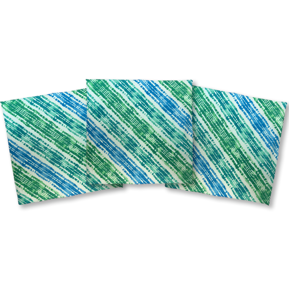 GREEN-WHITE TIE DYED BANDANNAS PACK