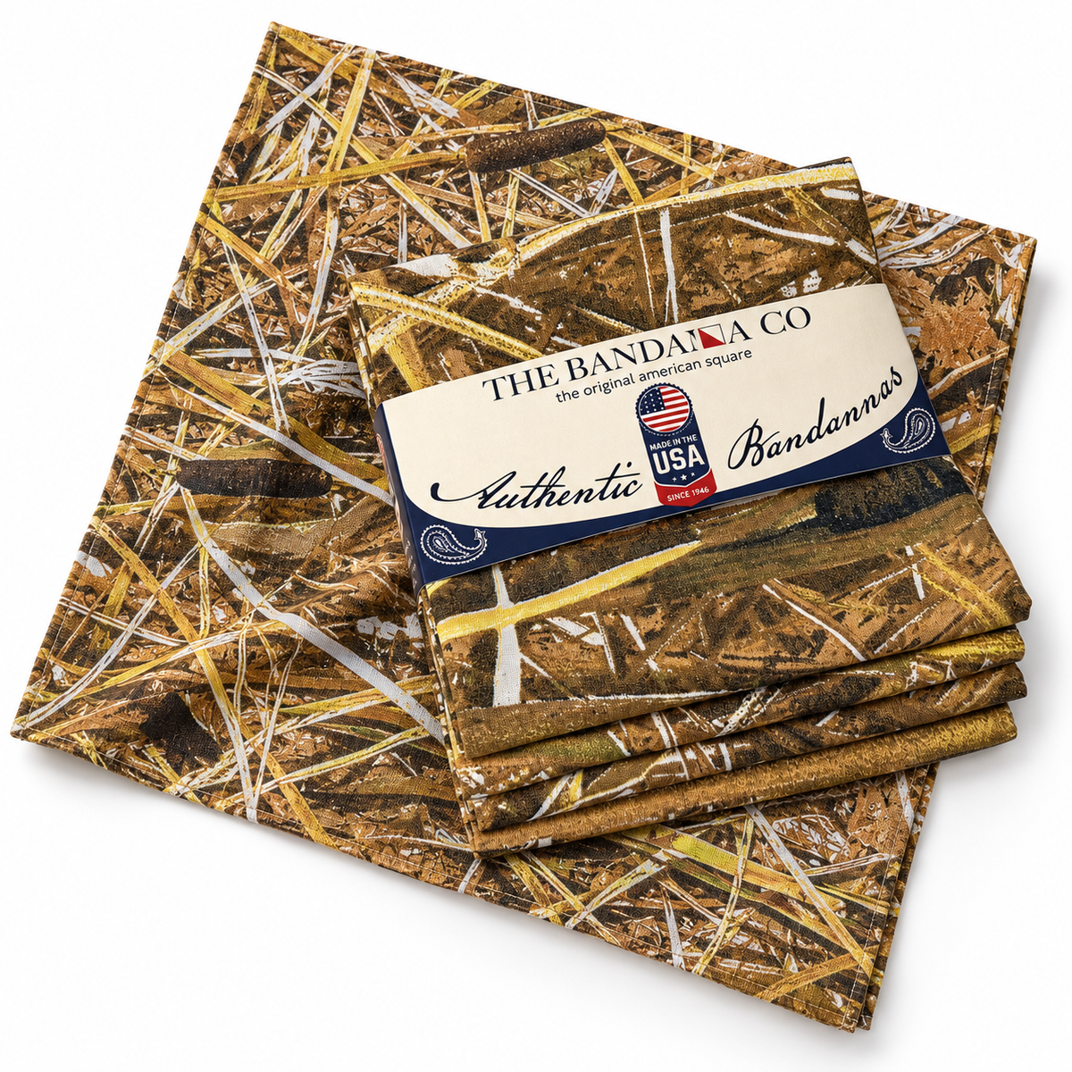 USA Made Cotton Bandanna – Blind Site Camo – 22 x 22 – 4-Pack