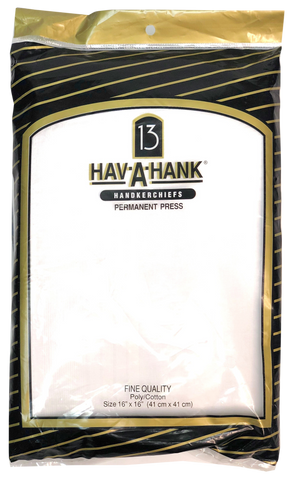 hav-a-hank handkerchiefs HAV-A-HANK 13 PACK PERMA PRESS CORD  HANDKERCHIEFS