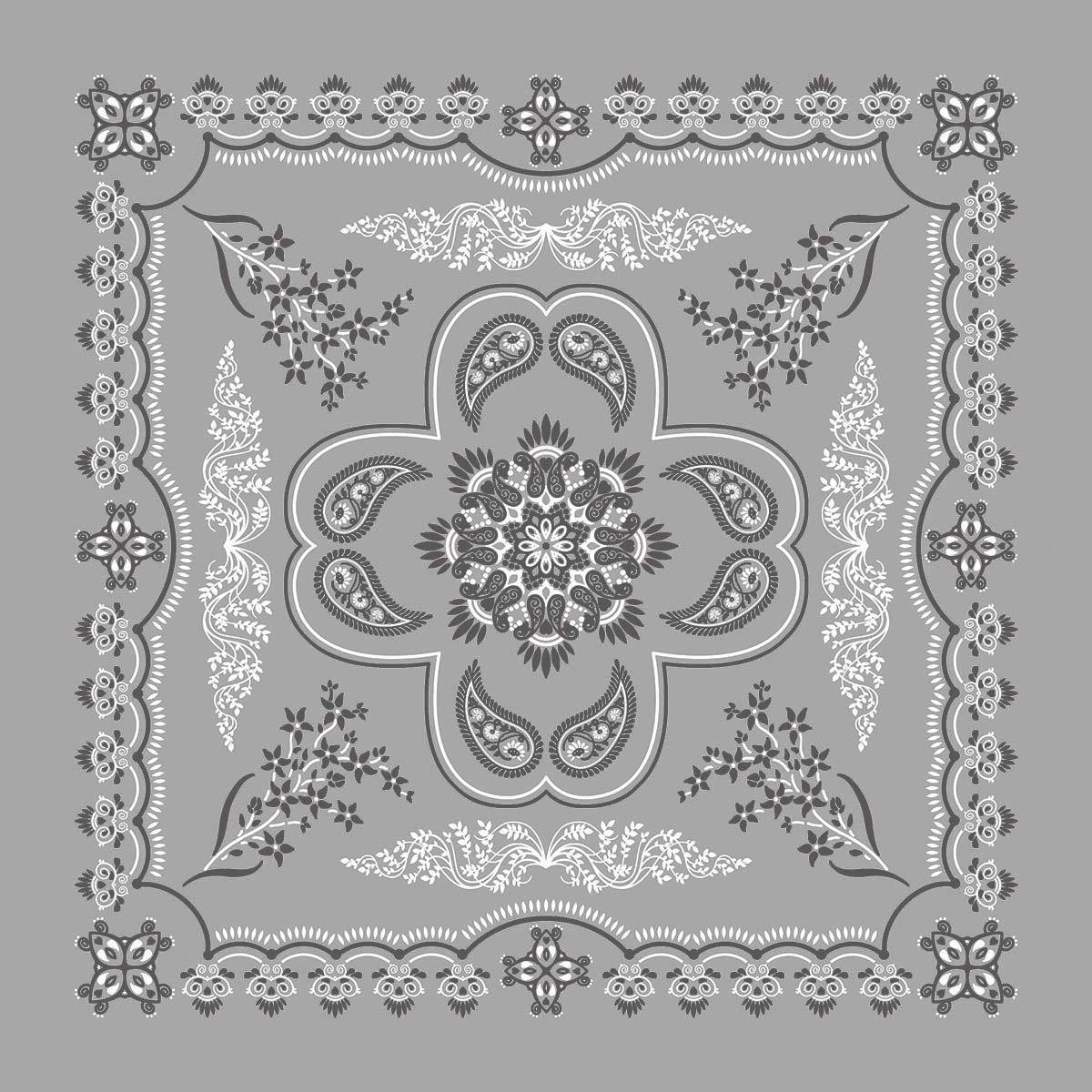 FLORAL PAISLEY 27" - gray - paisley - bandana
