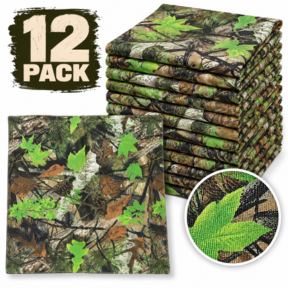 USA Made Cotton Bandanna – Buck County Camo – 22 x 22 – 12-Pack
