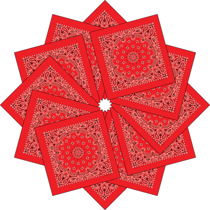 12-Pack USA Made Paisley Bandanna - RED