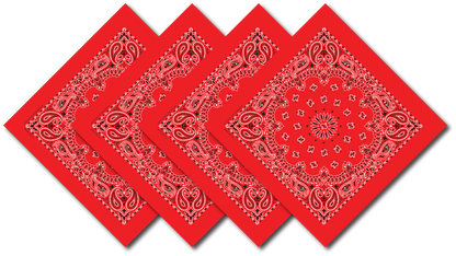 4-Pack USA Made Paisley Bandanna - RED
