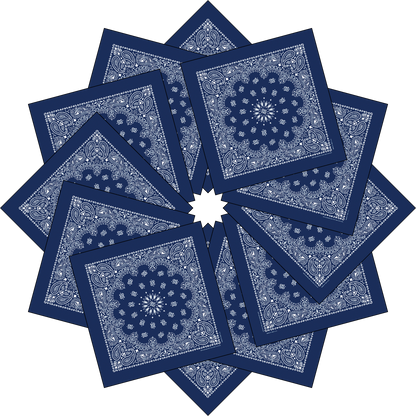 12-Pack USA Made Paisley Bandanna - NAVY BLUE