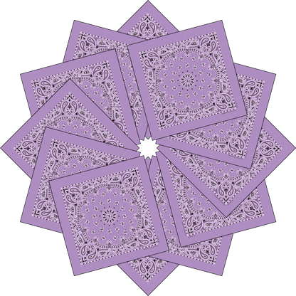 12-Pack USA Made Paisley Bandanna - LAVENDER