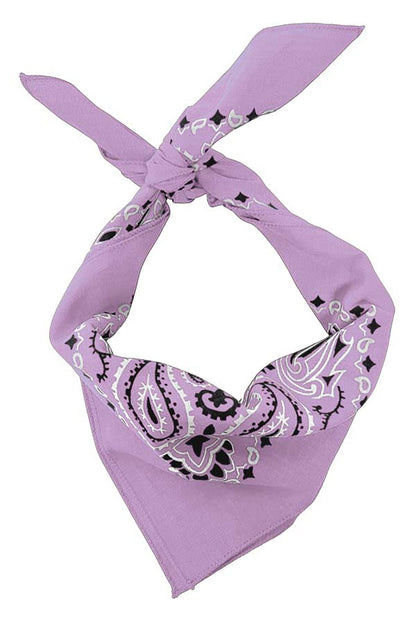 12-Pack USA Made Paisley Bandanna - LAVENDER