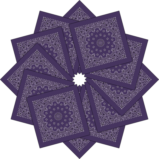 12-Pack USA Made Paisley Bandanna - PLUM