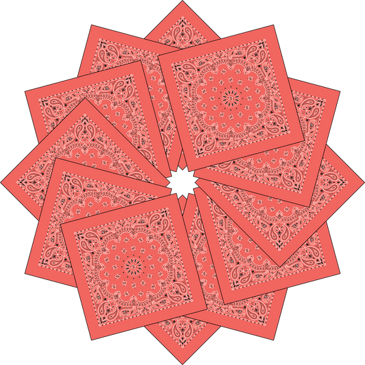 12-Pack USA Made Paisley Bandanna - HONEYSUCKLE