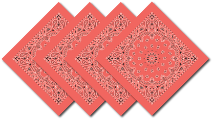 4-Pack USA Made Paisley Bandanna - HONEYSUCKLE featuring a traditional paisley design in honeysuckle color.