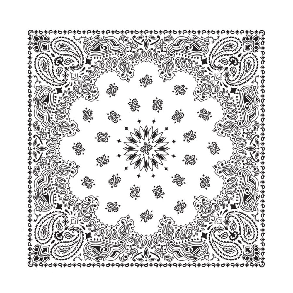 4-Pack USA Made Paisley Bandanna - WHITE