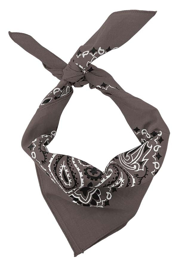 12-Pack USA Made Paisley Bandanna - CHARCOAL