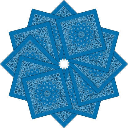 12-Pack USA Made Paisley Bandanna - MIRAGE BLUE