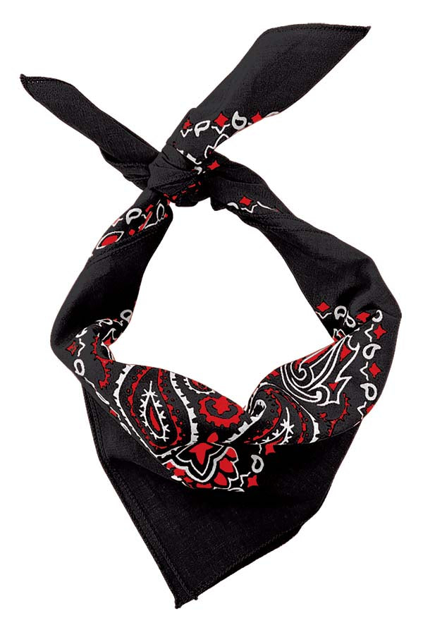 4-Pack USA Made Paisley Bandanna - BLACK/RED