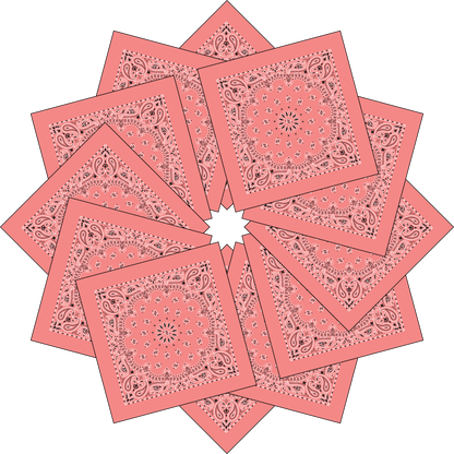 12-Pack USA Made Paisley Bandanna - STRAWBERRY