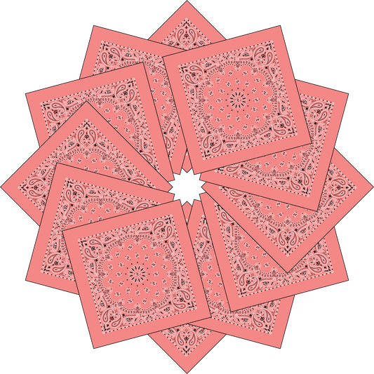 12-Pack USA Made Paisley Bandanna - STRAWBERRY