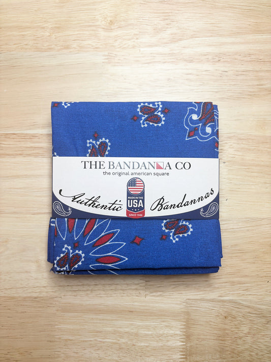 Red, White and Blue Bandanna 4 Pack – Cotton Paisley 22x22