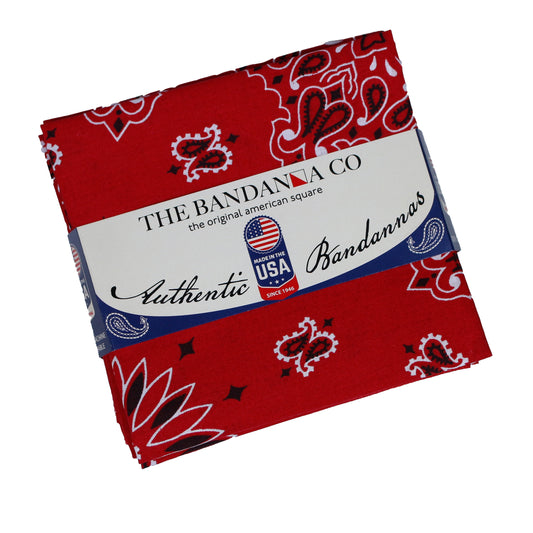 4-Pack USA Made Paisley Bandanna - RED