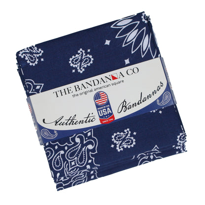 Navy Blue Bandanna 4 Pack – Cotton Paisley 22x22