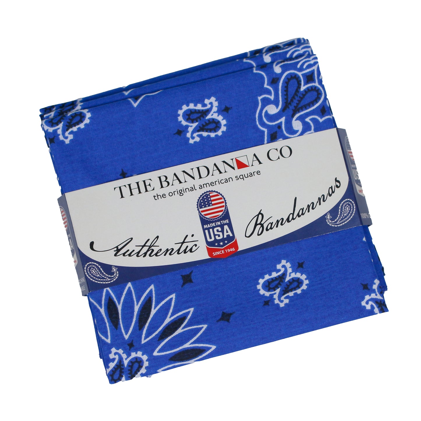 Royal Blue Paisley Bandanna 4 Pack – Cotton 22x22
