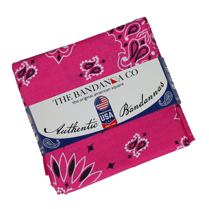 Fuchsia Paisley Bandanna 4 Pack – Cotton 22x22