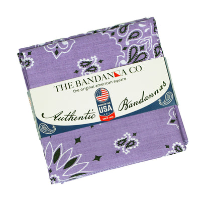 Lavender Paisley Bandanna 4 Pack – Cotton 22x22