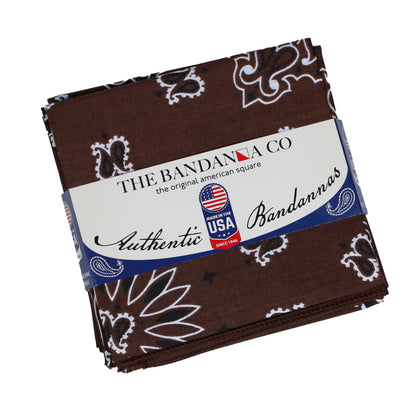 Cocoa Paisley Bandanna 4 Pack – 100% Cotton 22x22