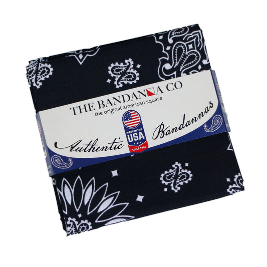 4-Pack USA Made Paisley Bandanna - BLACK