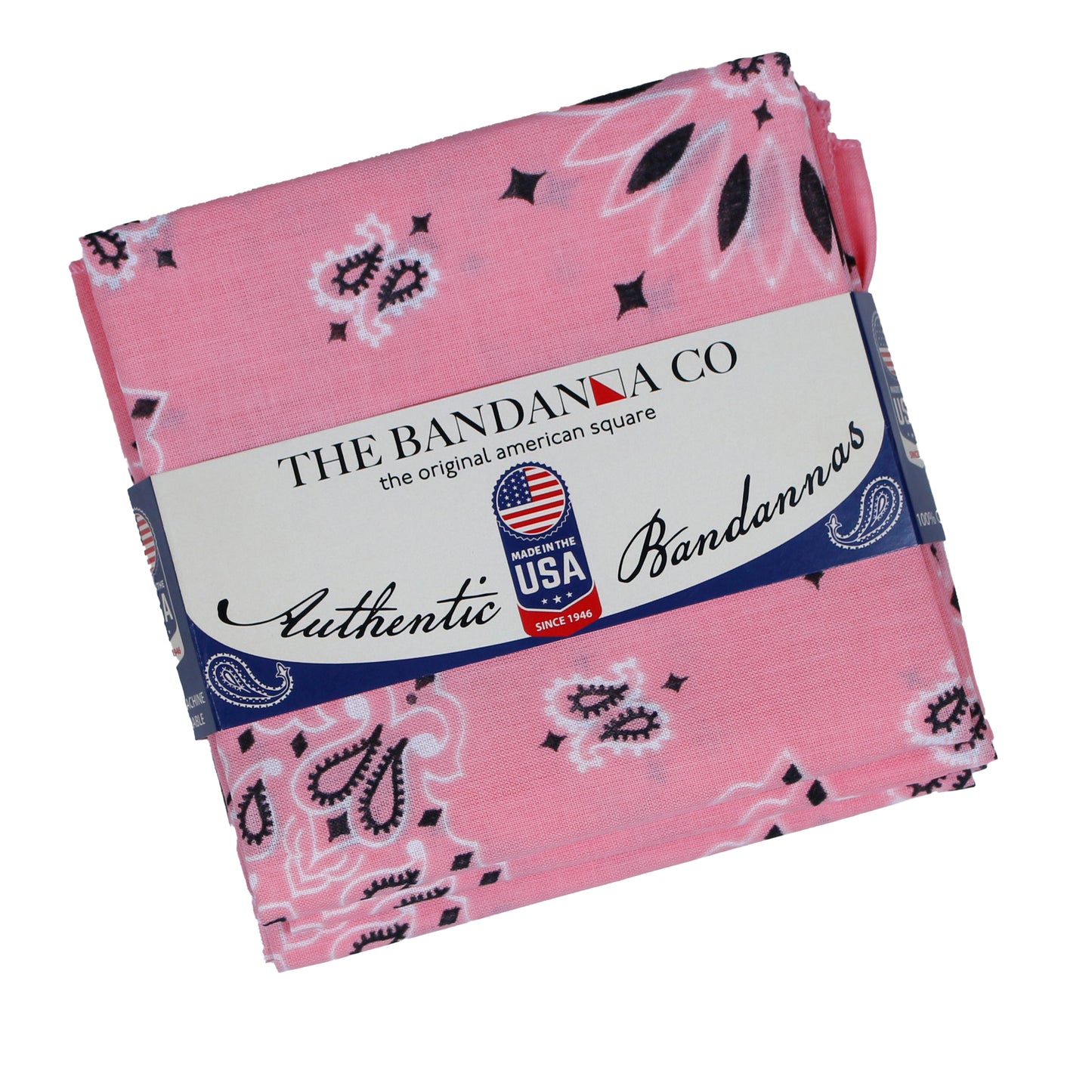 Light Pink Paisley Bandanna 4 Pack – Cotton 22x22