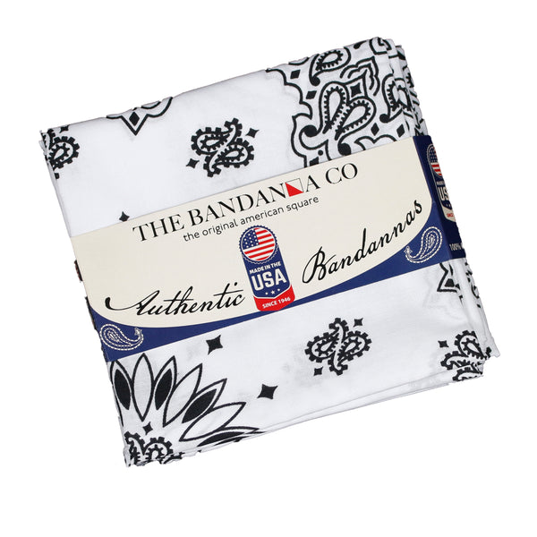 VINTAGE BANDANNA USA製 生成り白 トリコロール 2枚セット white paisley bandanna pack - 100% Cotton, 22x22