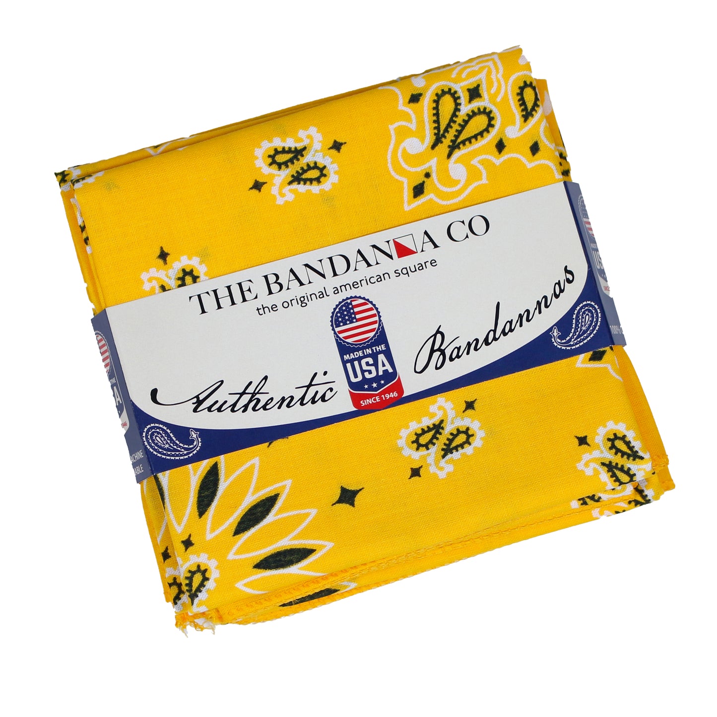 Lemon Yellow Bandanna 4 Pack – Cotton Paisley 22x22