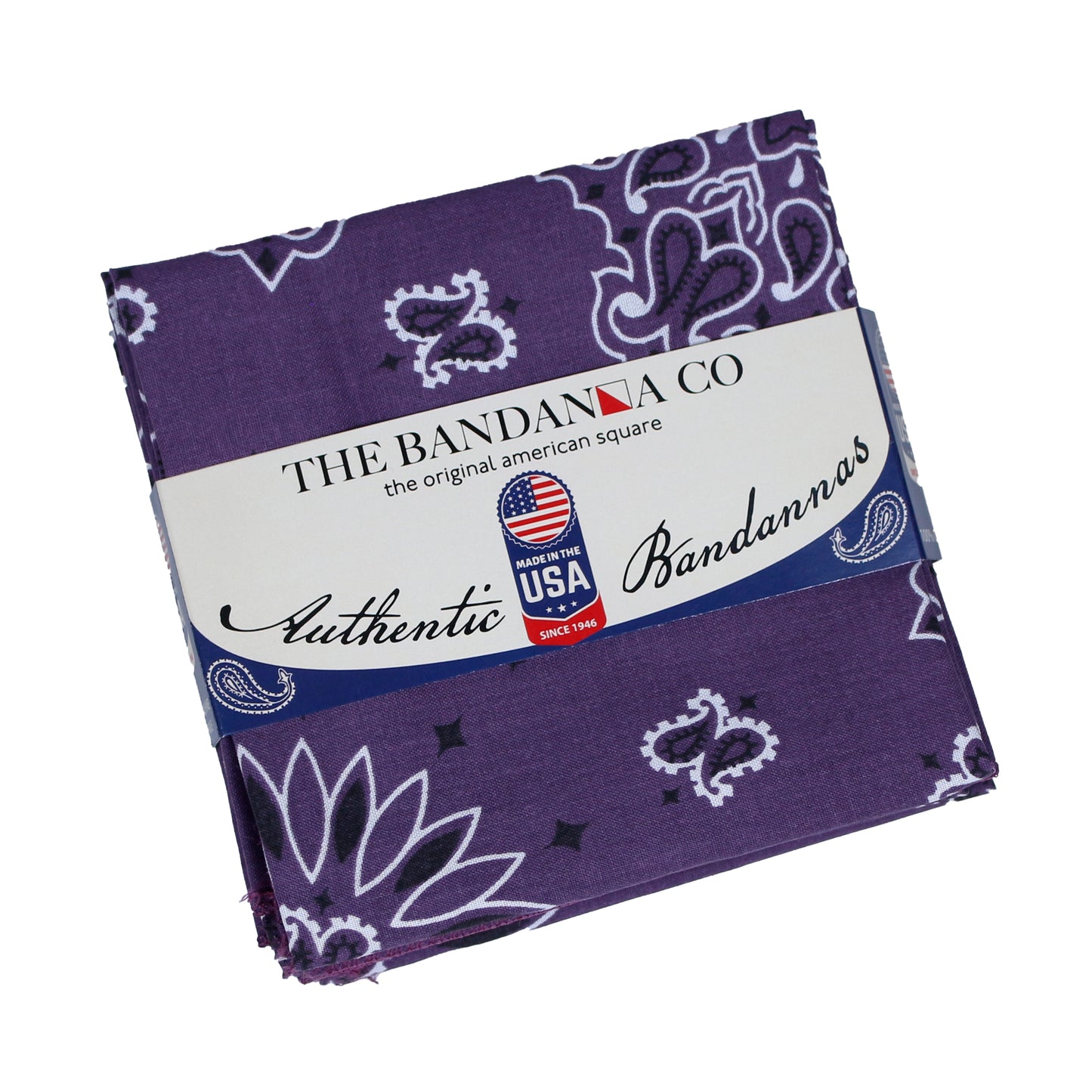 Purple Paisley Bandanna 4 Pack – Cotton 22x22