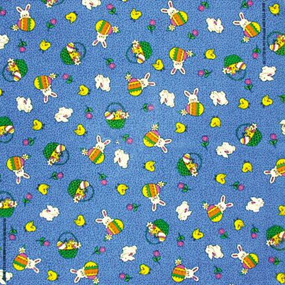 BUNNY PATCH - 22" Bandanna - 4-Pack with colorful Easter and Spring designs, including bunnies and eggs, 100% cotton, made in the USA.
