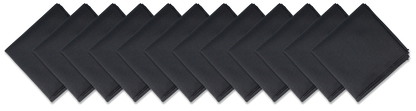 Solid color 22" bandannas - 12 pack in black, perfect for various styles and customization options.
