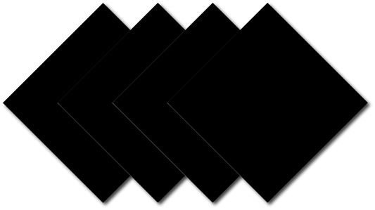 Black Solid Color Bandanna 4 Pack - Cotton 22x22, featuring large black square bandannas with no logos or designs, made in the USA.