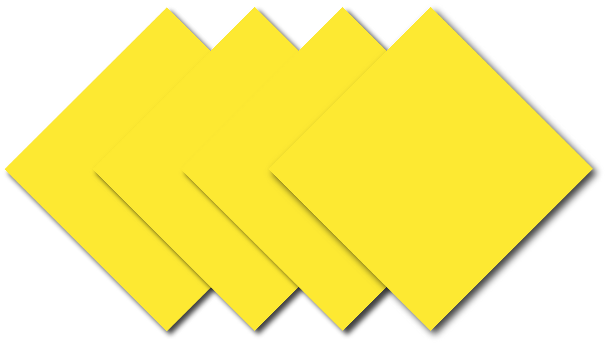 Bright Yellow Solid Color Bandanna 4 Pack - Cotton 22x22, large 22 inch square bandanas, perfect for headbands, scarves, wristbands, or neck ties.