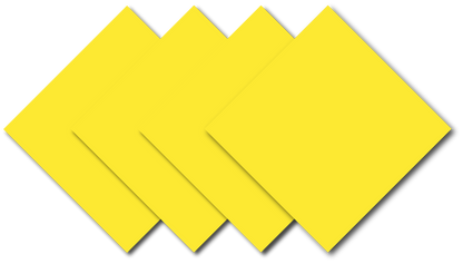 Bright Yellow Solid Color Bandanna 4 Pack - Cotton 22x22, large 22 inch square bandanas, perfect for headbands, scarves, wristbands, or neck ties.