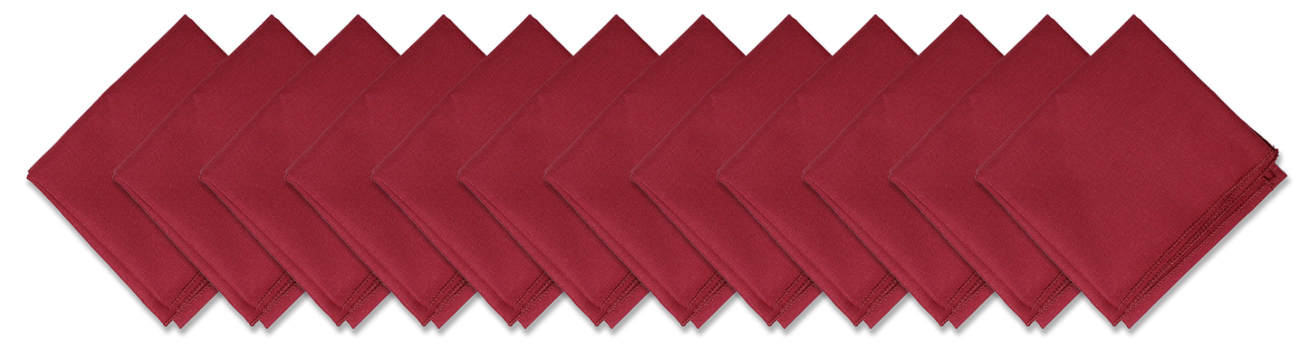 SOLID COLOR 22" BANDANNAS - 12 Pack, 100% cotton large bandanas in solid burgundy color.