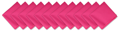 SOLID COLOR 22" BANDANNAS - 12 Pack in vibrant pink color, perfect for customization or everyday use.