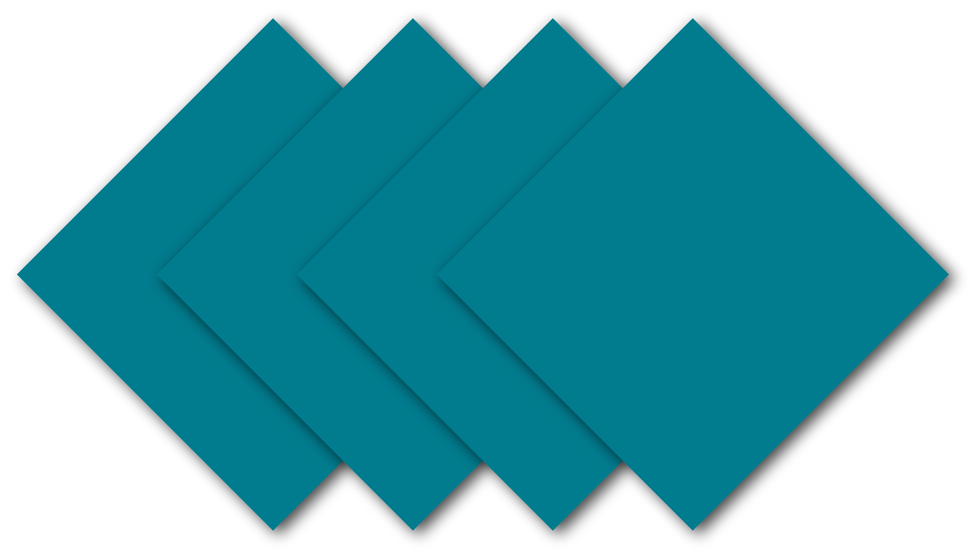 Teal Solid Color Bandanna 4 Pack - Cotton 22x22 in a square pattern