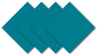 Teal Solid Color Bandanna 4 Pack - Cotton 22x22 in a square pattern