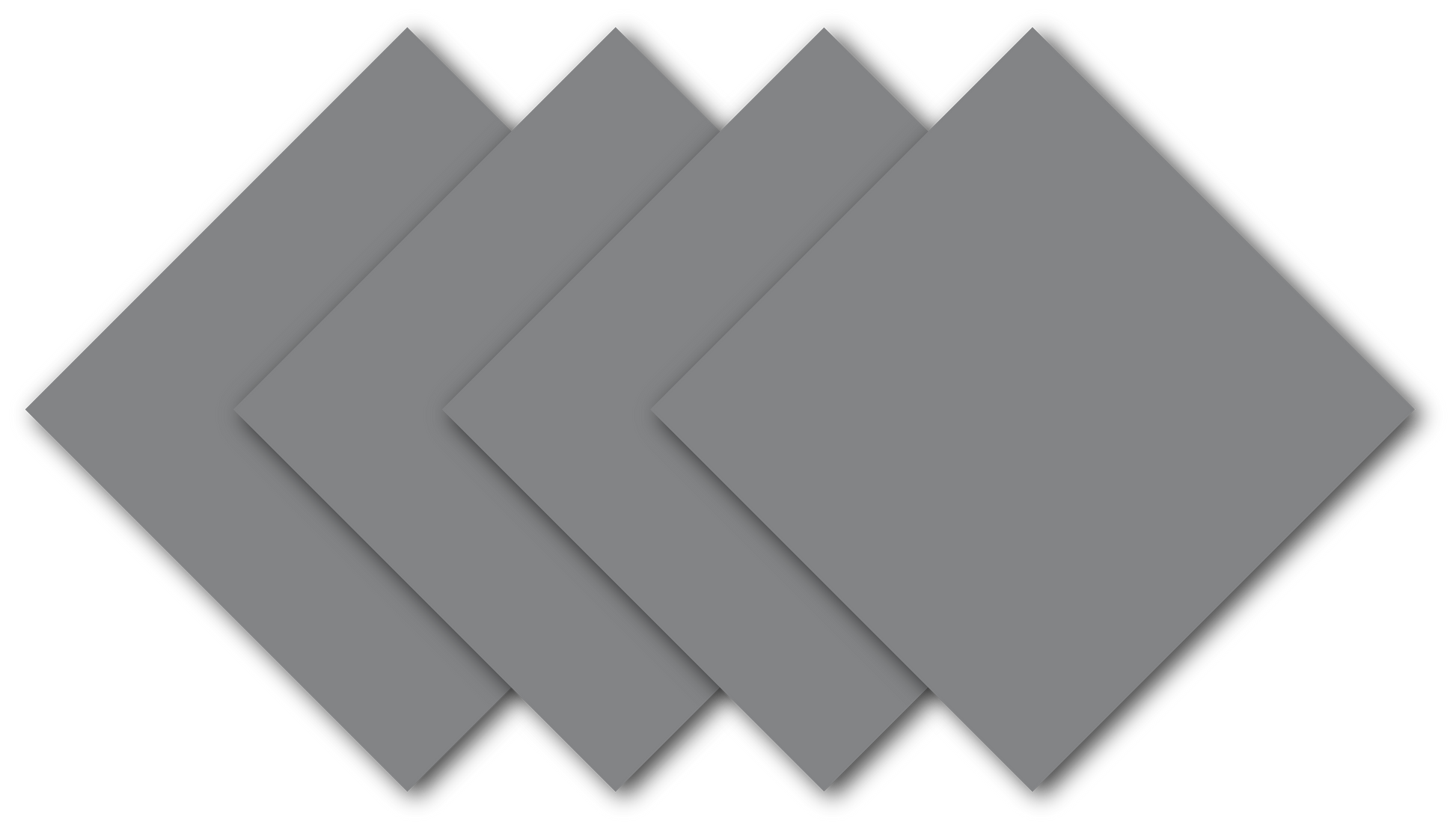 Silver Grey Solid Color Bandanna 4 Pack - Cotton 22x22 displayed in a set