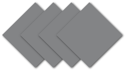 Silver Grey Solid Color Bandanna 4 Pack - Cotton 22x22 displayed in a set