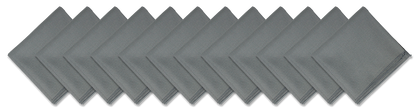 SOLID COLOR 22" BANDANNAS - 12 Pack of large gray cotton bandannas made in the USA, perfect for customization.