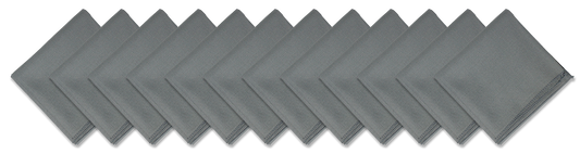 SOLID COLOR 22" BANDANNAS - 12 Pack of large gray cotton bandannas made in the USA, perfect for customization.