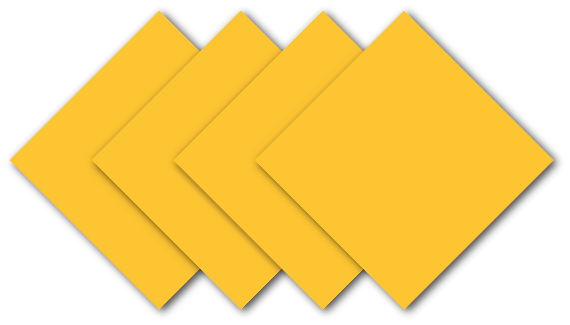 Four gold solid color bandannas in a pack, each 22x22 inches and made of 100% cotton, displayed in a diamond shape.
