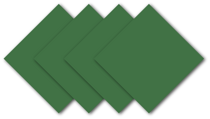 SOLID COLOR 22" BANDANNAS - 4 Pack in solid green color, showcasing four large cotton bandanas.